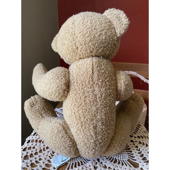 DAKIN TEDDY BEAR - NWT - Posable Head, Hands, Legs - 17" - Curly Hair/Plaid Bow - Picture 2 of 12